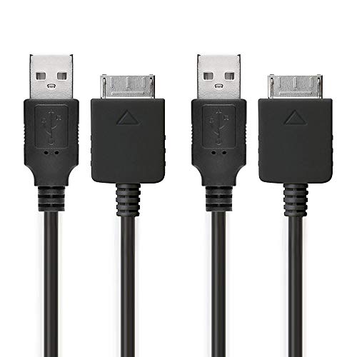 subtel 2X USB Kabel 1m kompatibel mit Sony Walkman NW-A55L NWZ-ZX2 NWZ-A15 A10 NWZ-A816 A818 NWZ-E858 NWZ-ZX1 ZX100 Ladekabel Walkman Connector auf USB A 2.0 Datenkabel schwarz von subtel