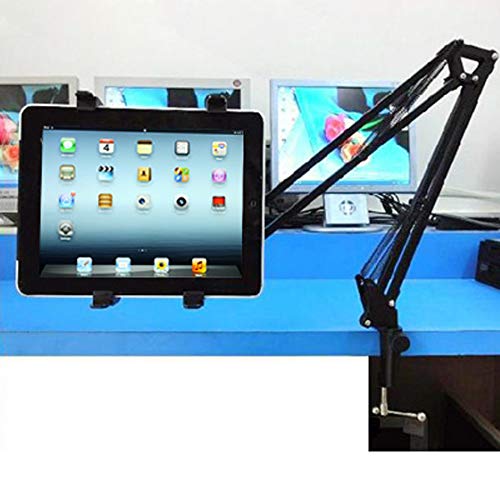 subtel 360 Grad Tablet Tischhalterung aus Aluminium kompatibel mit iPad/Mini/Air, Galaxy, Mediapad, schwarz - Universal Halterung, Schwanenhals, Schwenkarm von subtel