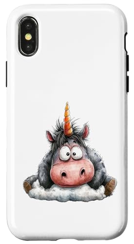 lustige Tiere cooles Einhorn für Freunde Hülle für iPhone X/XS lustige Tiere cooles Einhorn für Freunde Hülle für iPhone X/XS von süßes Einhorn - niedliches Tier