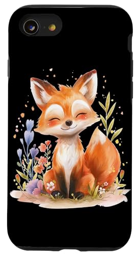 Fuchs mit Blumen süße Füchse Mädchen Tochter Hülle für iPhone SE (2020) / 7 / 8 von süßes farbenfrohe Fuchs Liebhaber Outfits