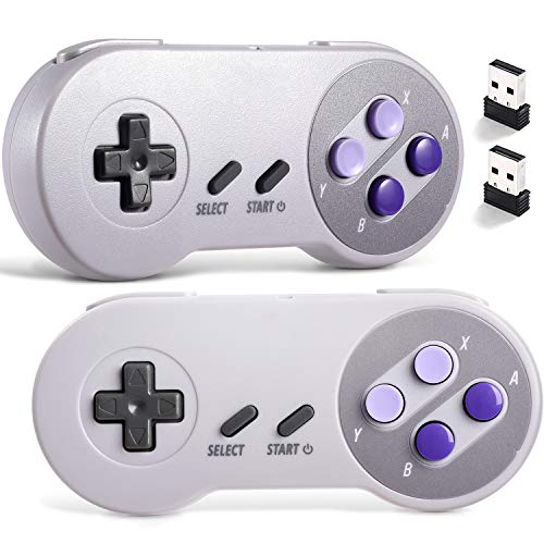 suily 2.4 G Wireless Controller für Classic SNES NES, wiederaufladbare USB Gamepad für PC, Raspberry PI (Betriebssystem, Windows, Linux, Android), 2 Pack von suily