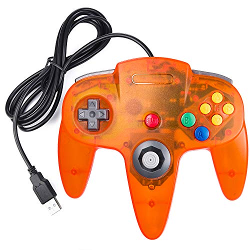 suily USB Controller für N64 Games, Retro Classic Wired USB Gamepad für Windows PC MAC Linux Raspberry Pi 3 (Klares Orange) von suily