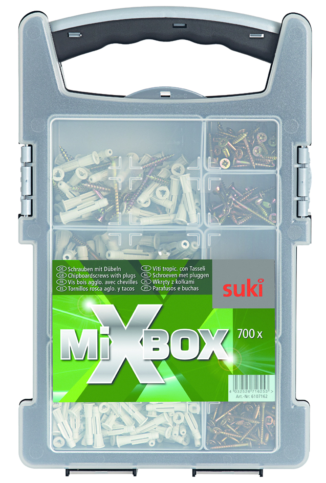 suki. Mixbox , Spanplattenschrauben mit Dübeln, , 700 teilig von suki.