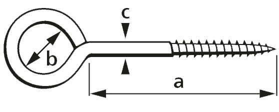 suki. Ringschraube, 25 x 12 x 3,8 mm, Holzgewinde von suki.