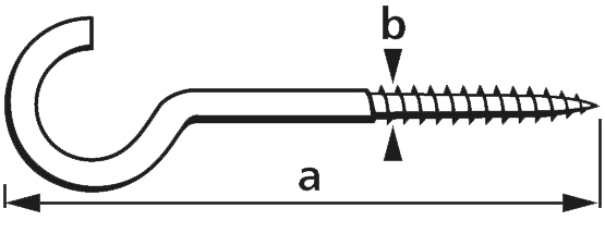 suki. Schraubhaken, gebogen, 50 x 3,3 mm, weiß, 15 Stück von suki.