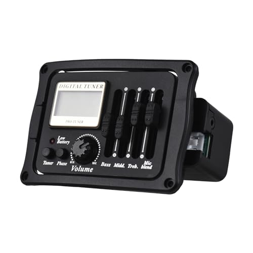 summina Gitarren-Tonabnehmer Tonabnehmer für Akustikgitarre, Folk-Klassikgitarren-Tonabnehmer, EQ-Platten-Tonabnehmer, mehrfarbiger LCD-Farbbildschirm, integriertes Mikrofon mit Kalibrierung für von summina