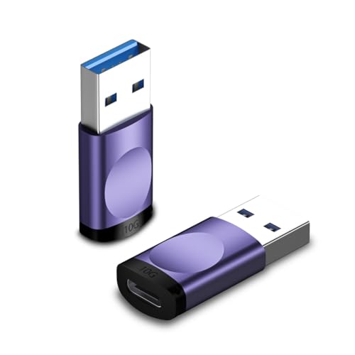 sunshot [10 Gbit/s USB-C-Buchse auf USB-Stecker-Adapter, 2 Stück, USB 3.1 A auf USB C Adapter, SuperSpeed Datensynchronisation. Kompatibel mit Quest Link,Typ-C-Kopfhörern, iPhone 14 13 12 von sunshot