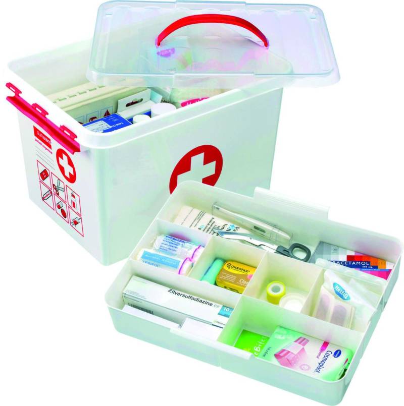 sunware® Erste-Hilfe-Box the q-line 22,0 l - 40,0 x 30,0 x 26,0 cm weiß/rot von sunware®