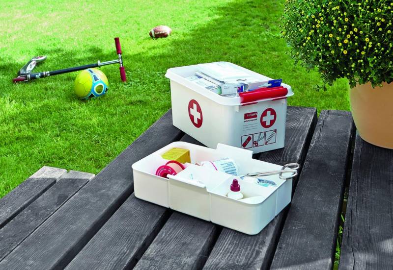sunware® Erste-Hilfe-Box the q-line 6,0 l - 30,0 x 20,0 x 14,5 cm weiß/rot von sunware®