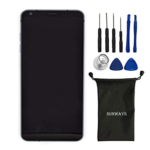 Sunways Ersatz-LCD-Touchscreen und Digitizer mit Rahmen, kompatibel mit LG G6 H870 H873 VS998 LS993 US997, Schwarz von sunways