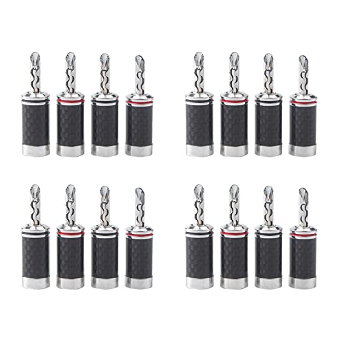 suoera 16 Teilige Bananen Stecker Hi-End HiFi DIY Carbon Faser Kupfer Beschichtet Rhodium Elektrische Audio Buchse Bananen Stecker von suoera