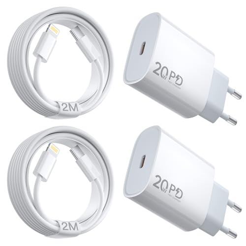 20W iPhone Ladegerät for iPhone 14 Pro Max- [MFi Zertifiziert] iPhone USB C Schnellladegerät Original mit 2M Ladekabel für iPhone 14/13/12/11/Pro Max/Mini/SE/Xr/Xs/iPad Lightning Netzteil Netzstecker von suohong