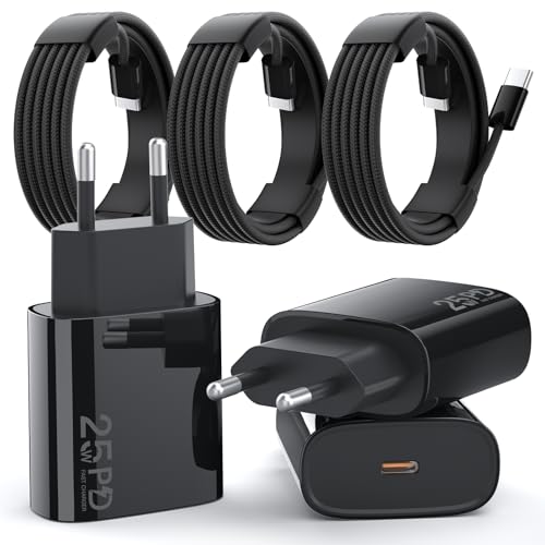 𝗦𝗮𝗺𝘀𝘂𝗻𝗴 Ladegerät USB C, 25W USB-C Super Schnellladegerät Ladegerät für Samsung S24 Ultra/S23/S22/S21/S20/S10/ A73/A53/A13/Tab S8 with 2M Geflochtene Ladekabel 𝗦𝗮𝗺𝘀𝘂𝗻𝗴 Ladegerät USB C, 25W USB-C Super Schnellladegerät Ladegerät für Samsung S24 Ultra/S23/S22/S21/S20/S10/ A73/A53/A13/Tab S8 with 2M Geflochtene Ladekabel von suohong