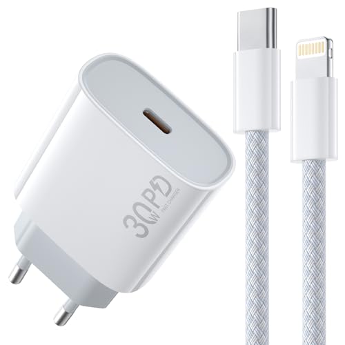 30W iPhone Ladegerät for iPhone 14 Pro Max, [𝐀𝐩𝐩𝐥𝐞 MFi Certified] USB C Schnellladegerät Original mit 2M iPhone Ladekabel für iPhone 14/13/12/11/SE/Xr/Xs Max/iPad Lightning Netzteil von suohong