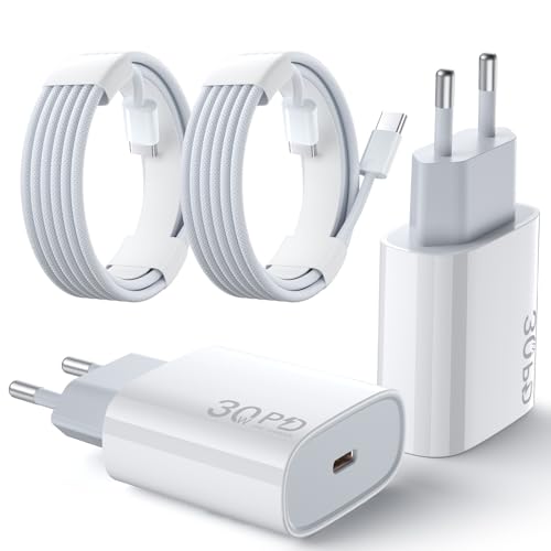 [4 𝐏𝐚𝐜𝐤] 𝟑𝟎𝑾 USB C Ladegerät für iPhone 15 Pro Max, [𝐌𝐅𝐢 𝐂𝐞𝐫𝐭𝐢𝐟𝐢𝐞𝐝] 30W iPhone 15 Schnellladegerät mit 2M Geflochtene iPhone 15 Schnellladekabel PD3.0 Superschnelles Laden von suohong