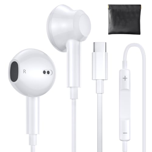 iPhone 16 Kopfhörer mit Kabel USB C, [MFi-Zertifiziert] Kabelkopfhörer Type C mit Mikrofon und Lautstärkeregler, HiFi Stereo In-Ear Kopfhörer für iPhone 15/16 Pro Max/iPad Pro/Samsung S25 S24 Ultra von suohong