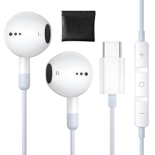 iPhone Kopfhörer mit Kabel, USB C Kopfhörer mit Kabel In Ear Typ C Ohrhörer für iPhone 16 Plus/16 Pro Max/16e mit Mikrofon und Lautstärkeregler, Kopfhörer USB C for Samsung Galaxy S25 S24 Ultra iPhone Kopfhörer mit Kabel, USB C Kopfhörer mit Kabel In Ear Typ C Ohrhörer für iPhone 16 Plus/16 Pro Max/16e mit Mikrofon und Lautstärkeregler, Kopfhörer USB C for Samsung Galaxy S25 S24 Ultra von suohong
