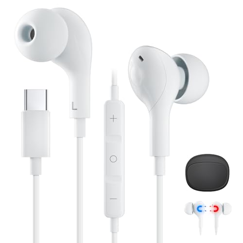 iPhone Kopfhörer mit Kabel für iPhone 16 Pro Max, [𝐀𝐩𝐩𝐥𝐞 𝐌𝐅𝐢 𝐙𝐞𝐫𝐭𝐢𝐟𝐢𝐳𝐢𝐞𝐫𝐭] USB C Kopfhörer Typ C In-Ear Kopfhörer, Magnetisch, Mikrofon für iPhone 16/15/Samsung S24/S23/iPad Pro von suohong