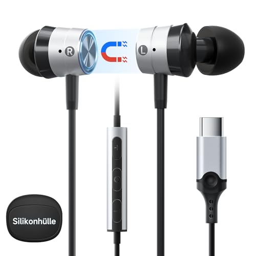 USB C Kopfhörer für iPhone 16 Pro Max - for iPhone Kopfhörer mit Kabel [MFi-Zertifiziert] In-Ear Typ C Kopfhörer mit Mikrofon und Lautstärkeregler Kabelkopfhörer für iPhone 16/15/iPad Pro/Samsung S24 von suohong
