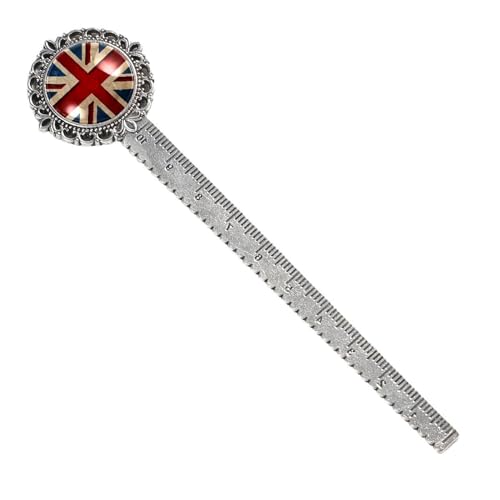 Retro-Lesezeichen aus Metall mit Box,Buchmarker,Vintage-England-Flagge,Vintage-Lesezeichen,Lineal,Lesezeichen für Seite Retro-Lesezeichen aus Metall mit Box,Buchmarker,Vintage-England-Flagge,Vintage-Lesezeichen,Lineal,Lesezeichen für Seite von suojapuku