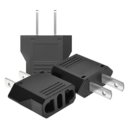 3 Stück Reiseadapter, EU to US Adapter, USA Adapterstecker USA auf EU US zum 2 Pin Deutschland/Europa Stecker Amerika/Kanada/Mexiko Konverter für Geräte mit USA-Netzteil von superpow