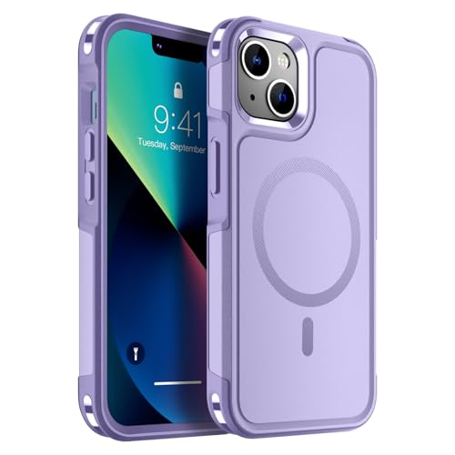 SUPFINE Magnetische Schutzhülle für iPhone 13, kompatibel mit MagSafe, 3 m Fallschutz in Militärqualität, zweilagiger Strukturschutz, rutschfest, strapazierfähig, stoßfest, Hellviolett SUPFINE Magnetische Schutzhülle für iPhone 13, kompatibel mit MagSafe, 3 m Fallschutz in Militärqualität, zweilagiger Strukturschutz, rutschfest, strapazierfähig, stoßfest, Hellviolett von supfine