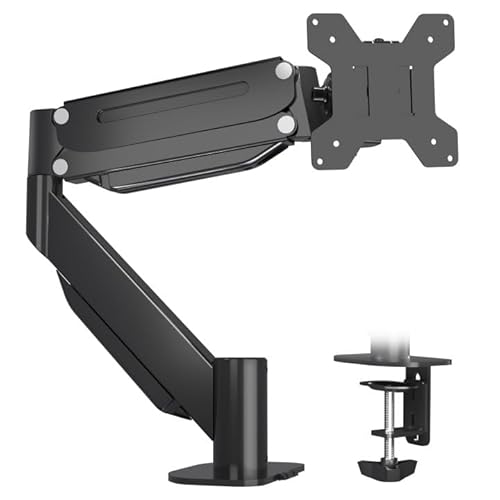 Suptek Ultrabreite Einzel-Monitorarmhalterung für 43,2 bis 109,2 cm (17 bis 43 Zoll), robuster, gebogener Bildschirm, hält 13 kg, verstellbarer Gasfeder-Monitorarm, Schreibtischhalterung, 75/100 von suptek