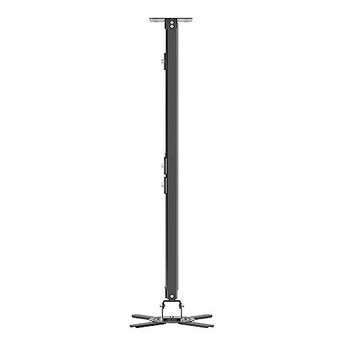 suptek Beamer Halterung Decke, 780-1250mm Projektor Deckenhalterung Lang 360° Drehbar 90° Schwenkbar 90° Neigbar, Deckenhalter Beamer Verstellbar für Projektoren bis 13,6 kg, Schwarz (PR05LB) von suptek