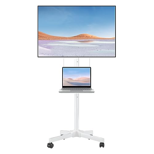 suptek TV Ständer Rollbar, Fernsehständer für 21–60 Zoll Fernseher, Mobiler TV Stand mit Laptopablage, Höhenverstellbarer TV Rollwagen bis zu 35kg max. VESA 400 x 400mm Weiß ML55BW suptek TV Ständer Rollbar, Fernsehständer für 21–60 Zoll Fernseher, Mobiler TV Stand mit Laptopablage, Höhenverstellbarer TV Rollwagen bis zu 35kg max. VESA 400 x 400mm Weiß ML55BW von suptek