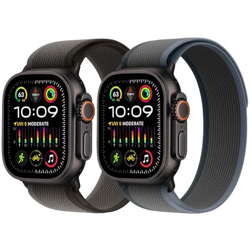 2 Stück Trail Loop Nylon Armband - Kompatibel mit Apple Watch Ultra 2/Ultra Armband 49mm 46mm 45mm 44mm, Textil Stretch Sport Geflochtenes Armbänder mit iWatch Ultra 2, Ultra Series 10 SE/9/8/7/6/5/4 2 Stück Trail Loop Nylon Armband - Kompatibel mit Apple Watch Ultra 2/Ultra Armband 49mm 46mm 45mm 44mm, Textil Stretch Sport Geflochtenes Armbänder mit iWatch Ultra 2, Ultra Series 10 SE/9/8/7/6/5/4 von surundo
