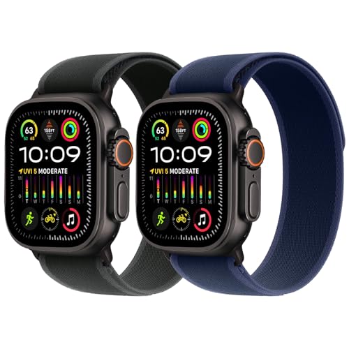 2 Stück Trail Loop Nylon Armband - Kompatibel mit Apple Watch Ultra 2/Ultra Armband 49mm 46mm 45mm 44mm, Textil Stretch Sport Geflochtenes Armbänder mit iWatch Ultra 2, Ultra Series 10 SE/9/8/7/6/5/6 2 Stück Trail Loop Nylon Armband - Kompatibel mit Apple Watch Ultra 2/Ultra Armband 49mm 46mm 45mm 44mm, Textil Stretch Sport Geflochtenes Armbänder mit iWatch Ultra 2, Ultra Series 10 SE/9/8/7/6/5/6 von surundo