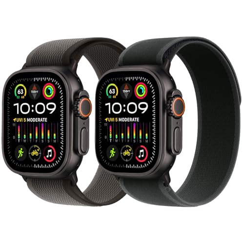 2 Stück Trail Loop Nylon Armband - Kompatibel mit Apple Watch Ultra 2/Ultra Armband 49mm 46mm 45mm 44mm, Textil Stretch Sport Geflochtenes Armbänder mit iWatch Ultra 2, Ultra Series 10 SE/9/8/7/6/5/7 2 Stück Trail Loop Nylon Armband - Kompatibel mit Apple Watch Ultra 2/Ultra Armband 49mm 46mm 45mm 44mm, Textil Stretch Sport Geflochtenes Armbänder mit iWatch Ultra 2, Ultra Series 10 SE/9/8/7/6/5/7 von surundo