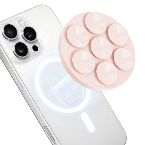 surundo Magnetische Silikon Saugnapf Handyhalter, für Spiegel, Glas, Keine Raue Oberfläche, Silikon Magnet Saugnapf Handyhalter für iPhone 16 15 14 13 12 Serien, für TikTok Ersteller, Videos, Selfies von surundo