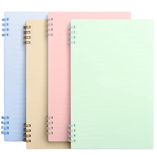 4-teilige Coil-Notizbücher, A5-Notizblöcke, Campus Wirebound-Notizbuch, 180° Tiled, 60 Seiten, für Büro, Schule, Schüler, Aufzeichnungstreffen (4 Farben) von sus