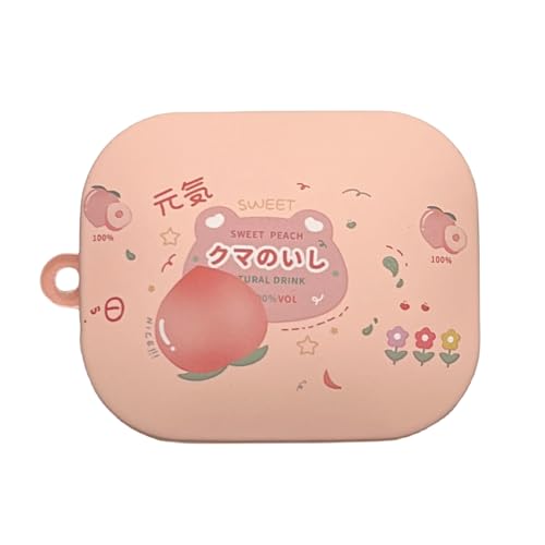 suwegx Niedliche Schutzhülle für Xiaomi Redmi Buds 5, buntes Obstmuster, Kopfhörer-Schutzhülle mit Haken für Mädchen und Frauen (Rosa) von suwegx