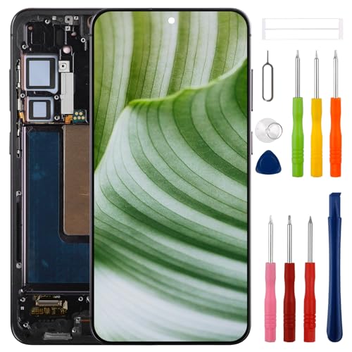 [Mit Rahmen] [Unterstützt Fingerabdruck-Funktion] SWARK OLED-Touchscreen-Digitizer für Galaxy-S24 Plus, S24+, SM-S926B, Touchscreen-Digitizer, Ersatz mit verbessertem Reparaturwerkzeug-Set von swark