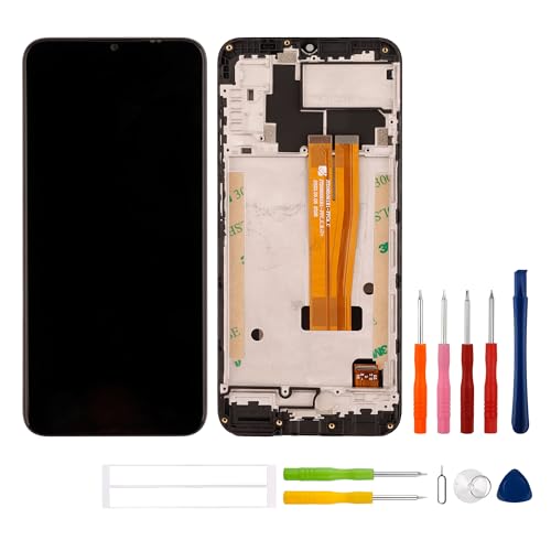 SWARK OLED LCD Display Kompatibel mit Oukitel C36 [6,5 Zoll] (Schwarz mit Rahmen) Touchscreen Digitizer Montage Ersatz + Werkzeug von swark