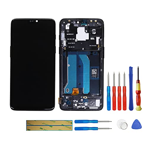 SWARK TFT Kompatibel mit Oneplus 6 A6000 A6003 (Mirror Schwarz mit Rahmen) LCD Display Touchscreen Bildschirm Digitizer Assembly Glas + Tools von swark