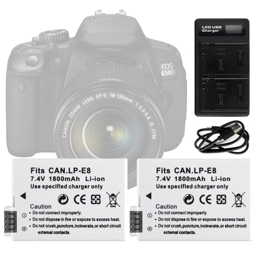 Swark 1800mAh 2×Kamera Ersatzakku LP-E8 für Canon EOS 550D, EOS 700D, EOS 600D, EOS 650D, Rebel T2i T3i T4i T5i, Kiss X4 X5 X6i X7i DSLR Kameraakku Zusatzakku mit Ladegerät【Zwei Batterien】 Swark 1800mAh 2×Kamera Ersatzakku LP-E8 für Canon EOS 550D, EOS 700D, EOS 600D, EOS 650D, Rebel T2i T3i T4i T5i, Kiss X4 X5 X6i X7i DSLR Kameraakku Zusatzakku mit Ladegerät【Zwei Batterien】 von swark