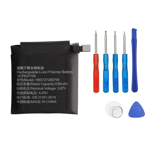 Swark 530mAh Ersatz Akku HB572728EFW Kompatibel mit Huawei Watch GT 3 Pro 46mm + Werkzeugsatz Swark 530mAh Ersatz Akku HB572728EFW Kompatibel mit Huawei Watch GT 3 Pro 46mm + Werkzeugsatz von swark