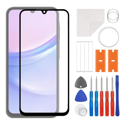 swark 6.5 Zoll Display Glas Frontglas Reparatur Replacement Set kompatibel mit Galaxy A15 4G/5G SM-A155F,SM-A156B mit OCA(No LCD Screen and Touch Digitizer) inkl Werkzeugsatz von swark