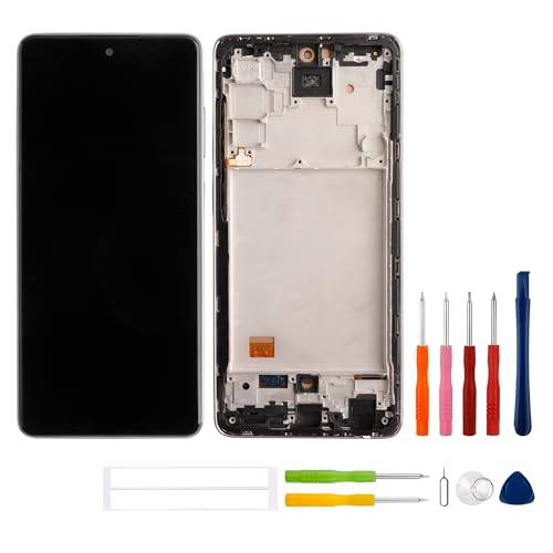 swark [Keine Fingerabdruckfunktion] Neue TFT LCD-Touchscreen-Digitizer-Baugruppe für Galaxy A72 4G SM-A725F LCD Display Touchscreen Digitizer mit aufgerüstetem Reparaturwerkzeugsatz- mit Rahmen von swark