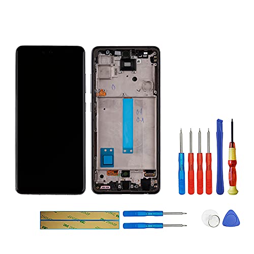swark AM-OLED Kompatibel mit Samsung Galaxy A52 4G SM-A525 & Samsung Galaxy A52 5G SM-A526 (Schwarz mit Rahmen) (Mit Fingerprint) LCD Touch Screen Replacement + Tools von swark