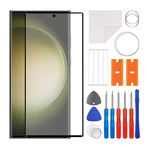 swark Display Glas Frontglas Reparatur Replacement Set kompatibel mit Samsung Galaxy S23 Ultra SM-S918B SM-S918U 6.8 Zoll mit OCA(No LCD Screen and Touch Digitizer) inkl Werkzeugsatz von swark