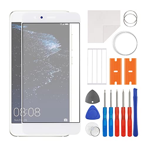 swark Display Glas Frontglas Reparatur Set incl. Connector kompatibel mit Huawei P10 Lite (Weiß)(No LCD Screen) inkl. Werkzeugsatz von swark