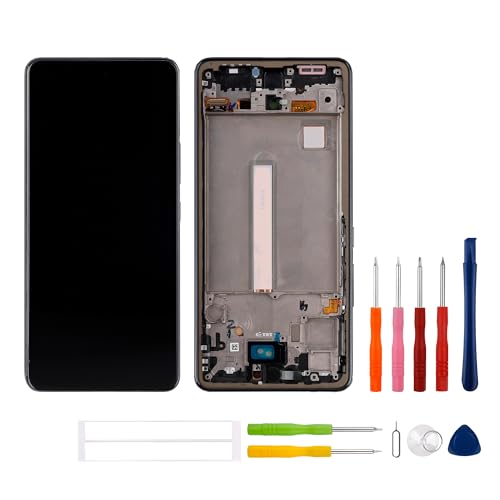 swark [mit Rahmen][Unterstützung Fingerabdruckfunktion] Neu OLED LCD Touch Screen Digitizer Montage Kompatibel mit Galaxy A53 5G LCD Display Touchscreen Ersatz mit Upgrade Repair Tools Kit von swark