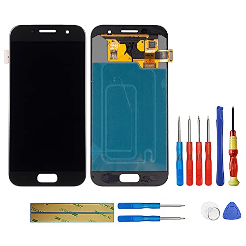 swark [Unterstützung Fingerabdruck-Funktion] Neue OLED LCD-Touchscreen-Digitizer-Baugruppe für Galaxy A3 2017 SM-A320 LCD Display Touch Screen Replacement mit aktualisiertem Reparaturwerkzeugsatz von swark