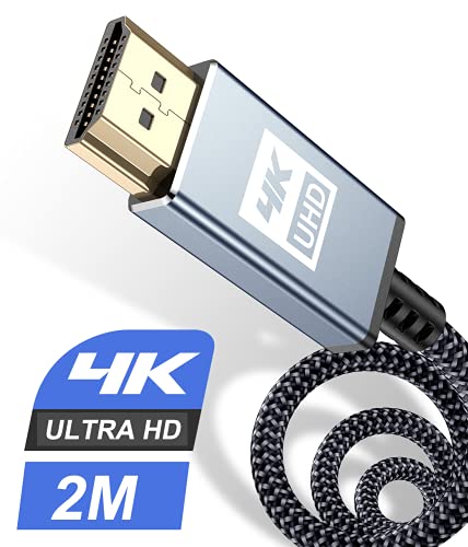 4K HDMI Kabel 2Meter,Sweguard HDMI Kabel 4K @ 60Hz 18Gbps Kurz 50cm Highspeed HDMI 2,0 Kabel Vergoldete Anschlüsse mit Ethernet/Audio Rückkanal, Kompatibel mit Video 4K UHD 2160p, HD 1080p-Grau von sweguard