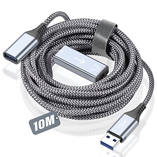 USB 3.0 Verlängerung Kabel 10M, Verlängerungskabel USB A Stecker auf A Buchse Nylon USB Kabel Verlängerung Verstärker 5Gbps Superschnelle für Kartenlesegerät,Tastatur, Drucker,Scanner,Kamera,Hubs von sweguard