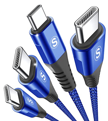 USB C Kabel 100W [2Stück 3m],5A PD QC 4.0 Schnellladekabel USB C auf USB C Kabel,Nylon Typ C Kabel USB-C Handy Ladegerät für iPhone 15 pro max,Samsung S24 S23 S22 S21 Note 10 iPad Pro MacBook Tablets von sweguard